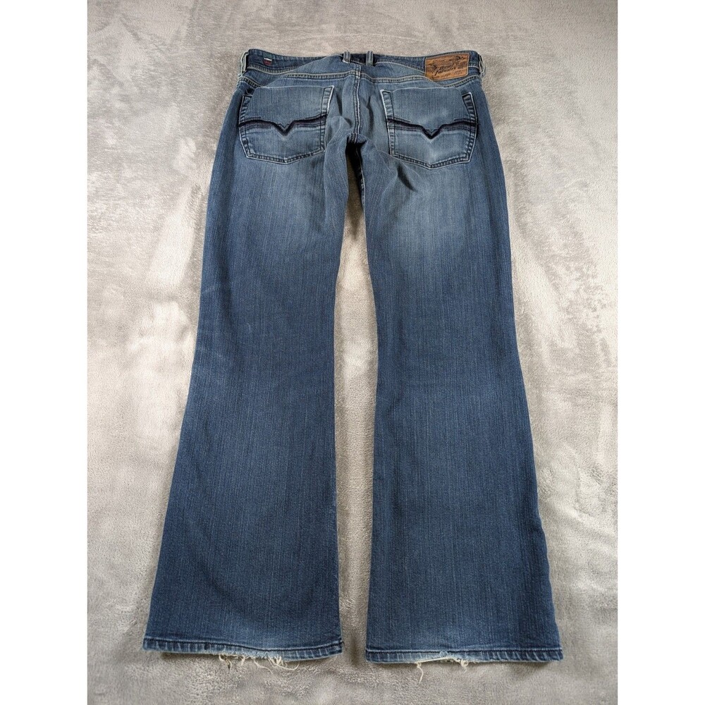 Diesel Zathan Bootcut Jeans Men’s 34x32 Blue Denim Distressed Ripped - Picture 3 of 14